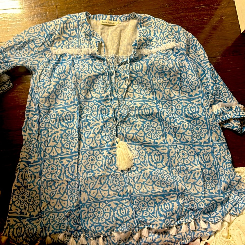 Roller Rabbit Tunic Sz S Beautiful Print!!